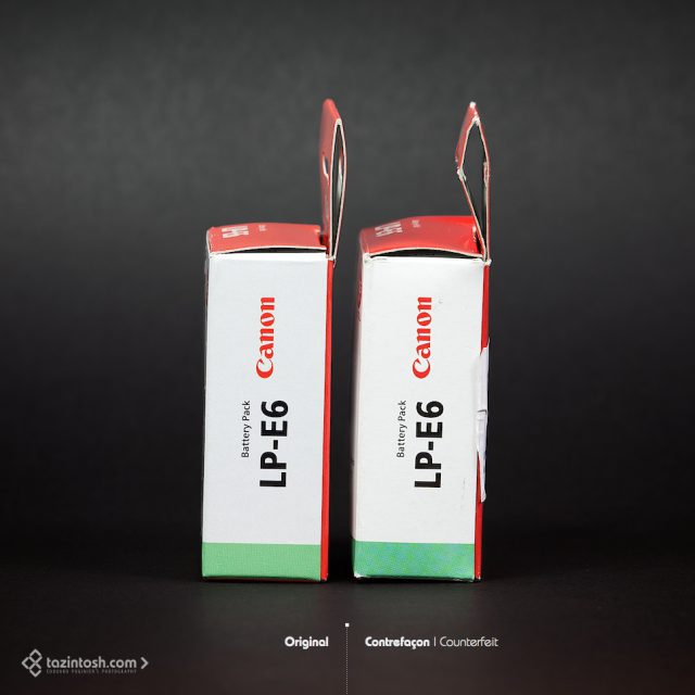 Canon LP-E6 • Right side of the boxes